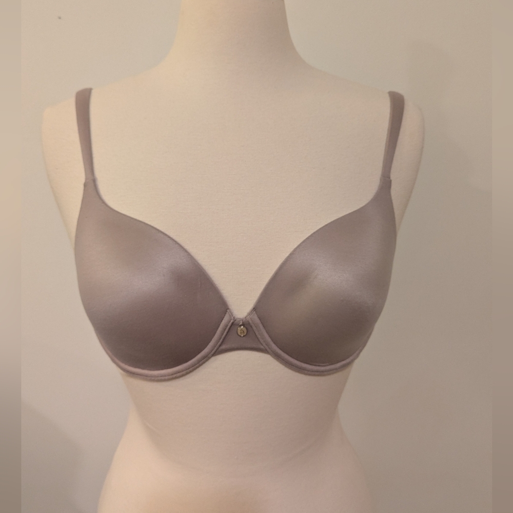 Victoria's Secret Lined Perfect Coverage Silver/Taupe Bra Size 32D